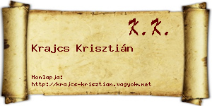Krajcs Krisztián névjegykártya